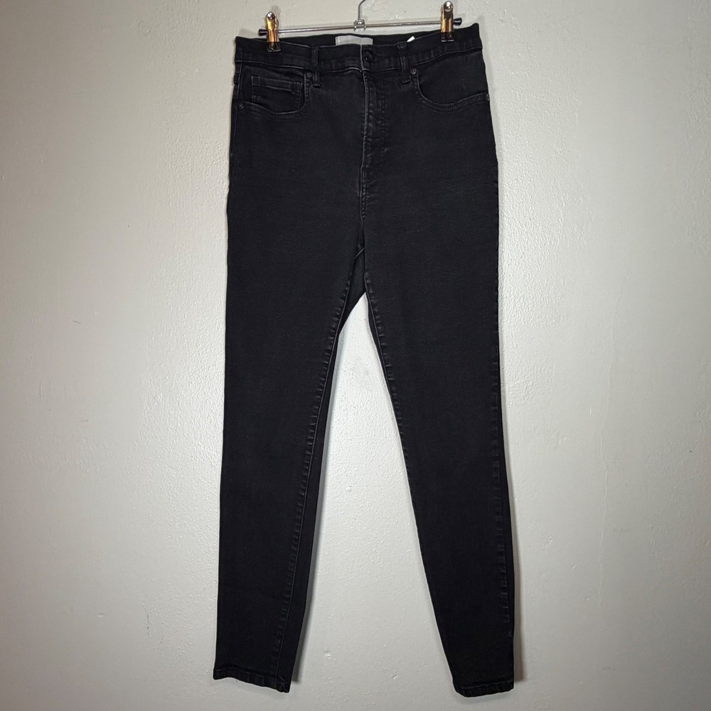 Everlane The High Rise Skinny Jean Black Denim Size 31 Tall RN139393